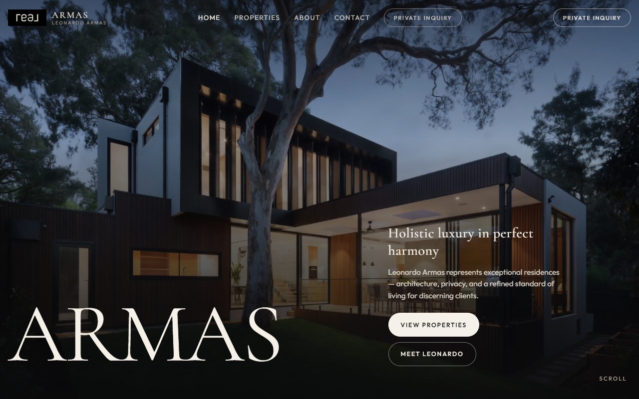 Leonardo Armas Real Estate live website