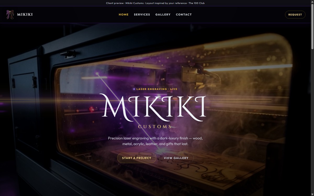 Mikiki Customs live website