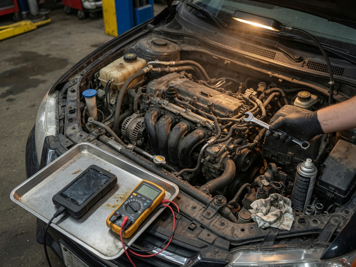Engine bay diagnostics on the workbench